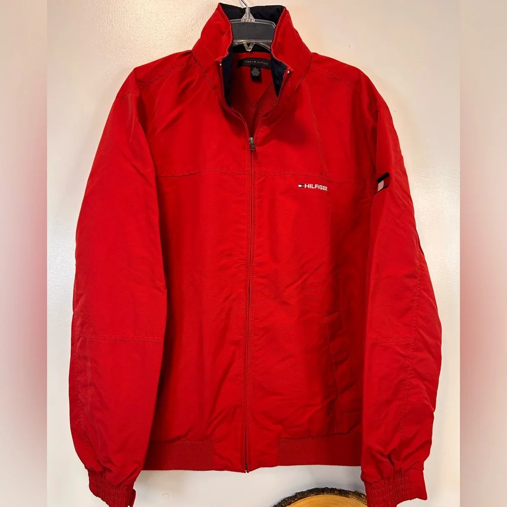 Tommy Hilfiger Water-Resistant Hooded Regatta Red‎ Jacket Men’s Size XL